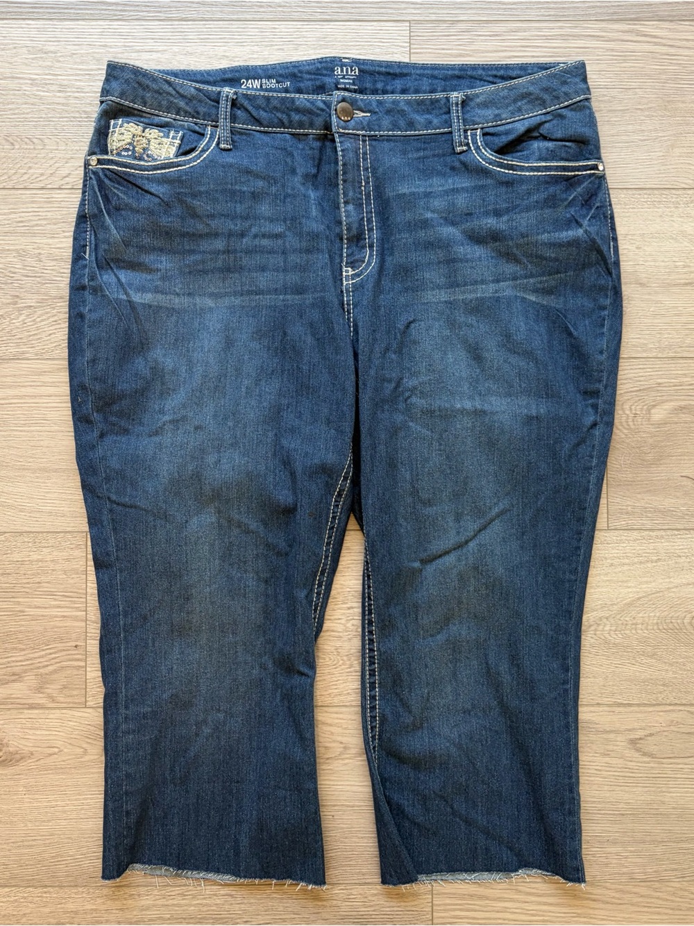 a.n.a Dark Blue Ankle Crop Jeans